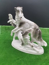 Tierporzellan "spielende BARSOI Hunde"