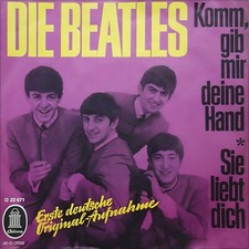 Repro Photo THE BEATLES Komm, gib mir deine Hand ODEON 7" Single Size 18x18cm