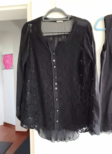 Tredy damen bluse schwarz - schwarz, gr