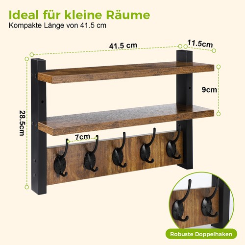 Wandgarderobe mit ablage und - ablage,