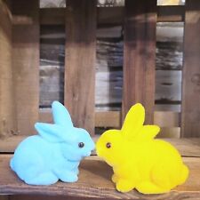 2 x Flock Hase Figur Kantenhocker 10x8 Osterdeko Dekoration Osterdeko Osterhase
