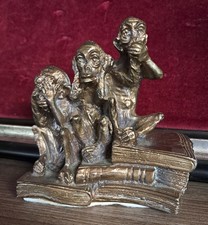  Kleine Bronze Figur - 3 Affen