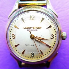 Deutsche mechanische (Handaufzug) "LACO" HERREN ARMBANDUHR, DUROWE 430, ab 1955