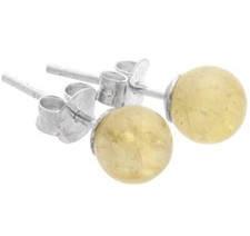 Citrin Ohrstecker 6 mm Kugel