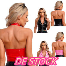 Damen-Wetlook Crop Tank Tops