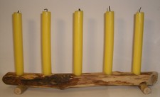 Kerzenständer aus Astholz angefertigt mit Wachskerzen