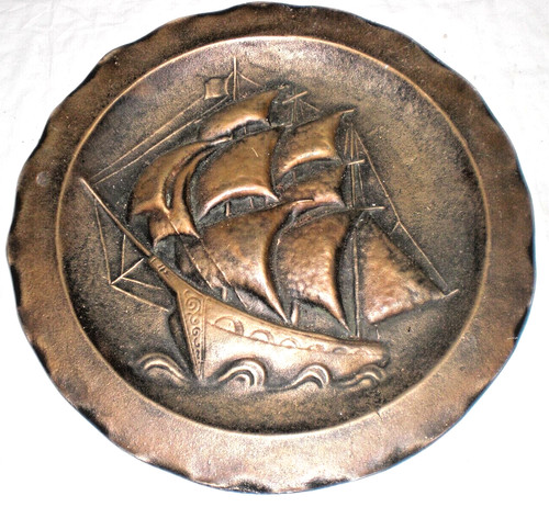 Segelschiff wandteller relief - segelschiff,