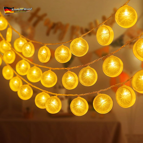 Zitronen lichterkette m 10 - lichterkette,