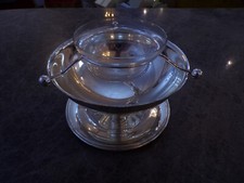 Wilkens Ambassador Kaviarschale mit Glaseinsatz 17 cm versilbert TOP-Zustand !