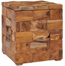 Teak Massiv Hocker mit