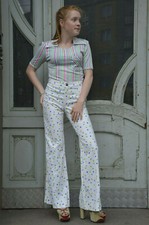 Damenshirt t-shirt 70er grosser Kragen TRUEVINTAGE 70s ladies shirt stripes NOS