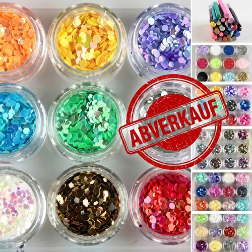 Nail art glitter fimo set - glitter, &