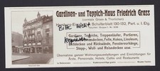 HAMBURG, Werbung 1910, Friedrich Grass Gardinen-Teppich-Haus