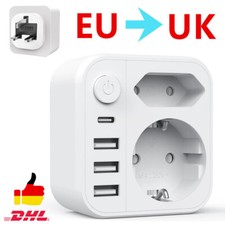 6 in 1 Reiseadapter DE auf UK