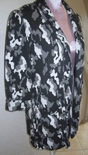 FB Sister Jacke Blazer Cardigan Tarnmuster Camouflage Offen Grau-Weiß Gr. L