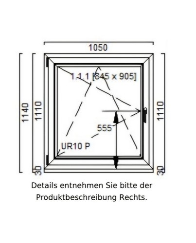 Einflügeliges fenster mit - einflügeliges,