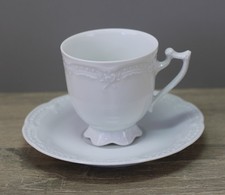 Hutschenreuther Viktoria weiß Mokkatasse Espressotasse Höhe 6 cm + Untertasse