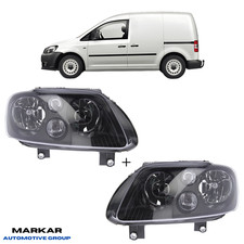 SCHEINWERFER SET LINKS RECHTS FÜR VW CADDY 3 TOURAN 1 SCHWARZ H7 / H7 LWR MOTOR