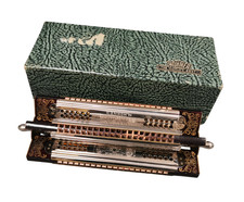 Hohner Sextett 52/240 M 6-fach Mundharmonika Kreuzwender 1960 in OVP Harmonika