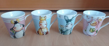 4x Tasse Becher aus Porzellan, Nici, Kuh, Pferd, Esel, Schwein, The Landlords