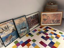 4 Bilder der Comic Reihe Tim und Struppi, gerahmt.