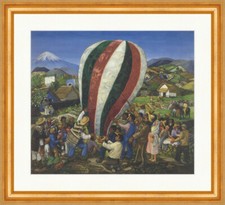 Der Ballon Ramon Cano Manilla 1930 Mexiko Poncho Dorf Plakatwelt 1376 Gerahmt