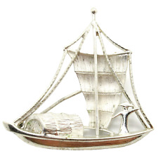KORDES & LICHTENFELS Designer Brosche 835er Silber Segelboot Segelschiff Vintage
