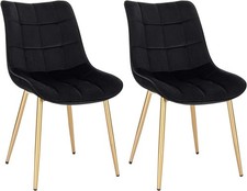 4x Esszimmerstuhl Stühle Wohnzimmerstuhl Samt Goldene Metallbeine hb292sz-4