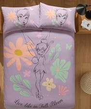 Disney King Size Baumwollstoff reich Tinkerbell Blüte Wende Bettdecke Kissen Set