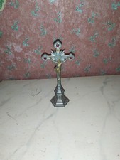 Altes Stand-Kreuz-Zinn-Altar- große Puppenstube