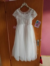 Kommunionkleid 146-152 Strass Tüll Prinzessin Kleid Kommunion neuwertig Top 