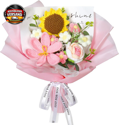 Gehäkelter blumenstrauß - gehäkelter,