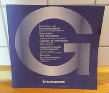 original Garantie- und Informationsbrief Trumavent 