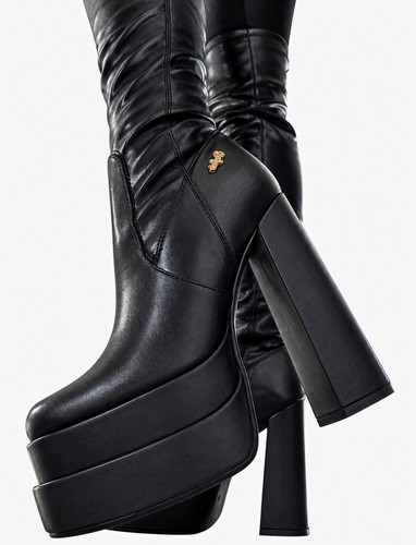 Damen overknee plateau - overknee,