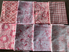 Konvolut 8 Stoffstücke, je 50x70 cm, Bauernbettwäsche, Antik, Vintage, rot