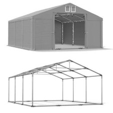 4x6 Lagerzelt Werkstattzelt Zelthalle Garagenzelt 6x4 grau DasCompany PVC SP