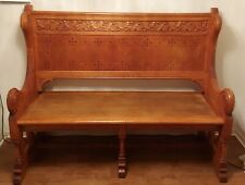 Antike Rathaus-Bank aus Eiche