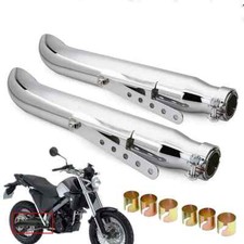 Set 2x Auspuff / Schalldämpfer Turn Out Retro Chopper Custombikes Caferacer TO2 TO3 