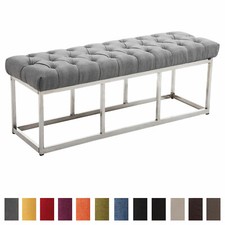 Design Sitzbank Amun Stoffbezug E Edelstahl Wartebank Polsterbank Sitzhocker