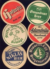12 alte Bierdeckel Österreich