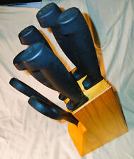 Messerblock 7 teilig Wellenschliff, massiv Holz