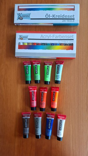 Acrylfarben und öl kreideset - acrylfarben,