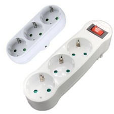 3-Fach EU Steckdose Mehrfachstecker Steckdosenleiste Dreifachstecker Adapter DE