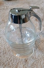 seltener BMF Pressglas Honigspender Honigbirne 200 ml verchromte Metall Montur