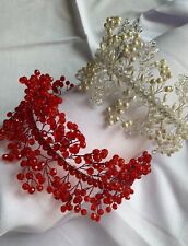 Strass Haarreifen Luxus Haarschmuck Brautschmuck Hochzeit Diadem Tiara Perlen