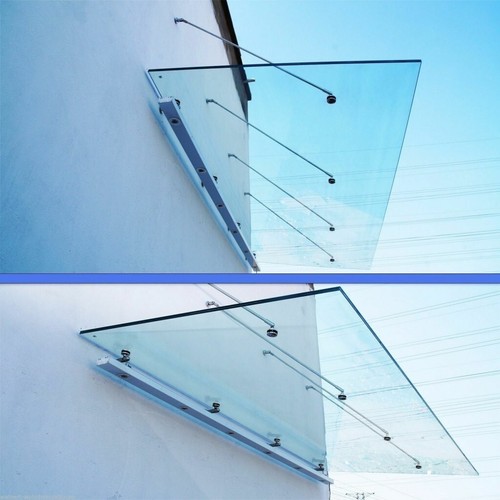 Glasvordach edelstahl 200 - 200, |