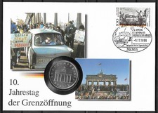 Numisbrief mit DDR 20 Mark 1990 Brandenburger Tor 999 Silber Ag