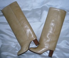 PARLANTI Vintage Stiefel Stulpen Vollleder beige neuwertig !RAR! Gr. 40