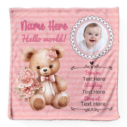 Pink bear baby andenken decke - baby,