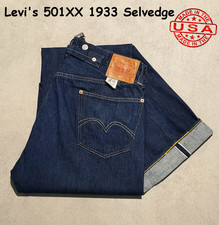  Levi's 501XX 1933 SELVEDGE Cone Denim Made In USA 33501.0119